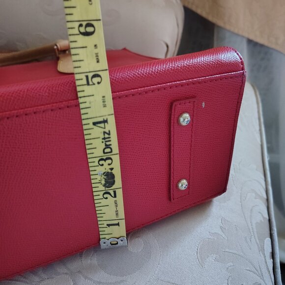 Dooney And Burke Tomato Red Wexford Leather Janine - Picture 10 of 12